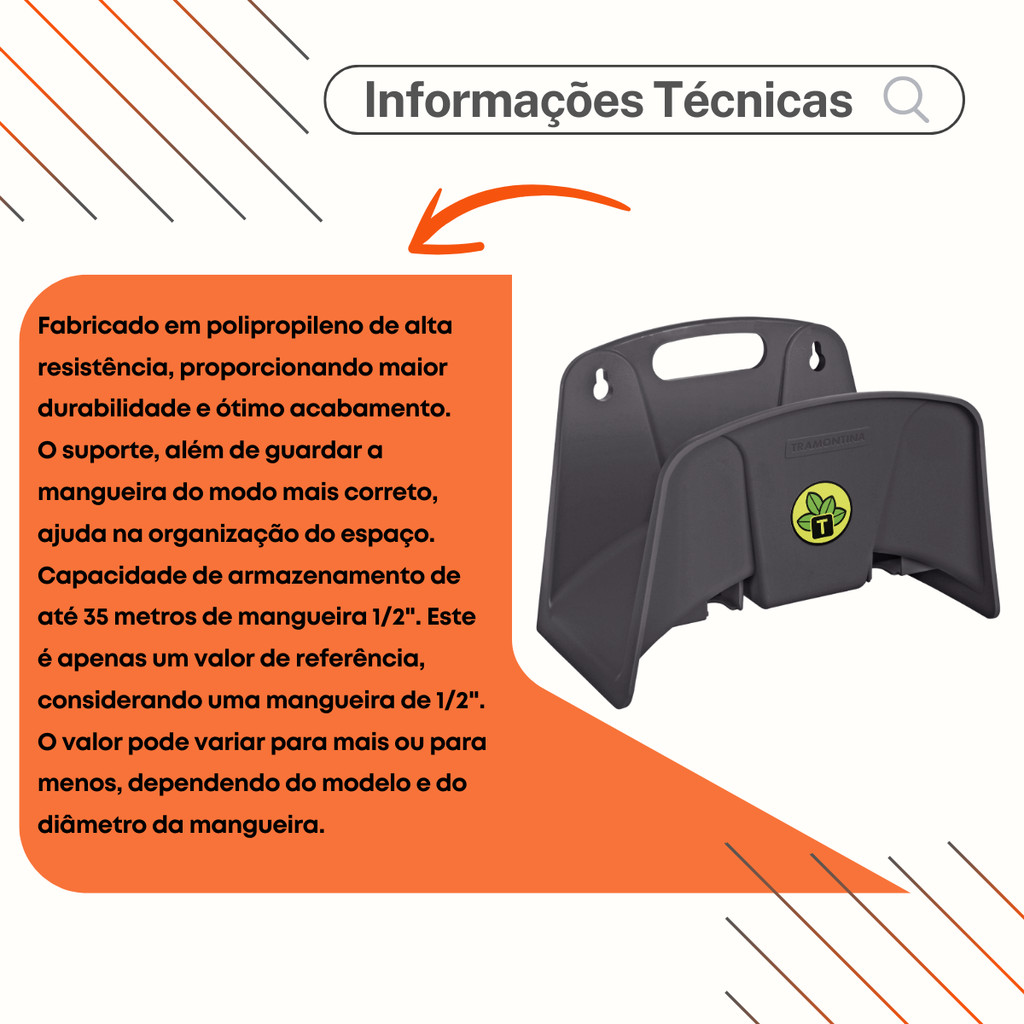 Suporte Fixo Para Mangueira Jardim 35 Metros 1/2 Tramontina — imagem 2 de 2