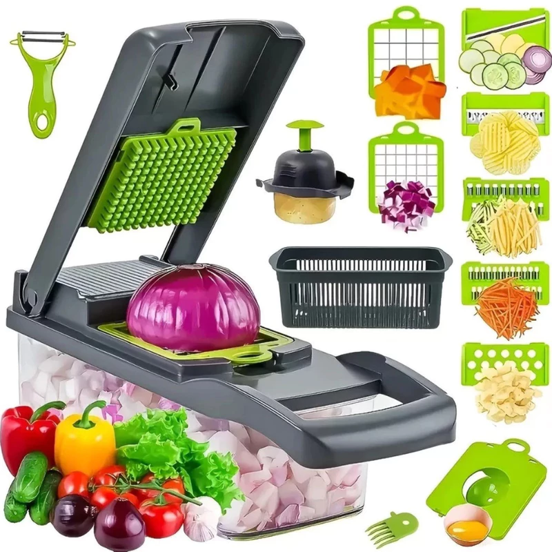 Fatiador 16 em 1: Praticidade na Cozinha! 🥕