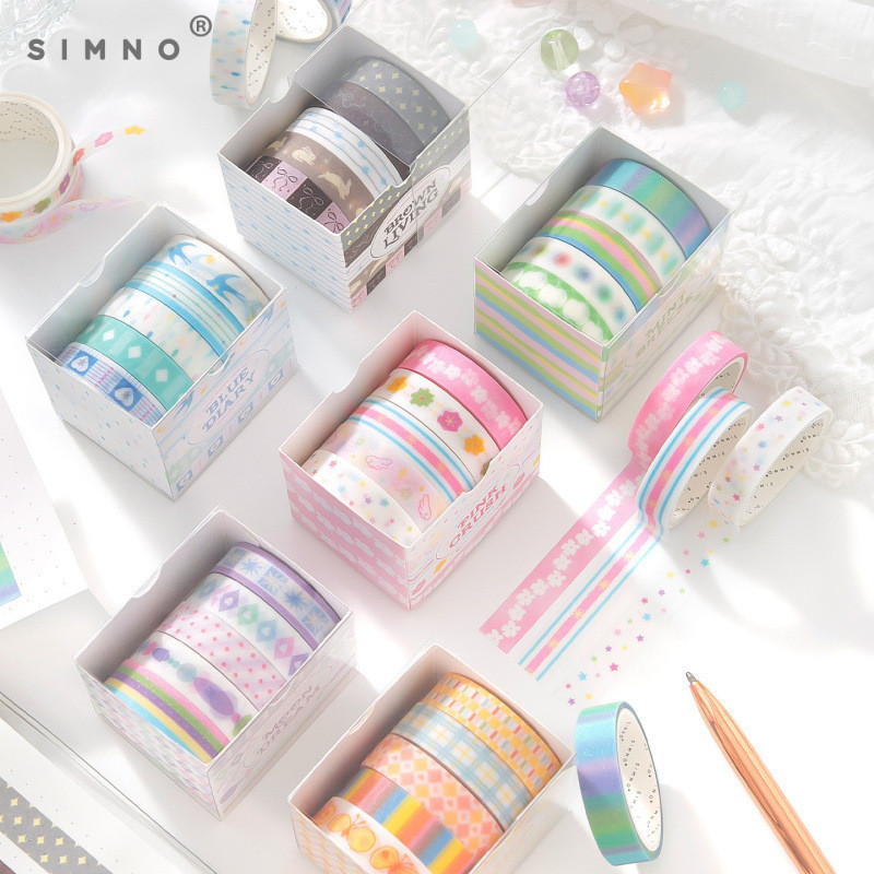 Xinmo glacê Fantasia série Washi conjunto de fita diy manual adesivo encaixotado ins fresco simples
