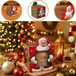 10 CAIXA P/ MINI PANETONE DE 100G C/ VISOR ALÇA 10X10X10 6155 ( NATAL IDEIA 2026 )