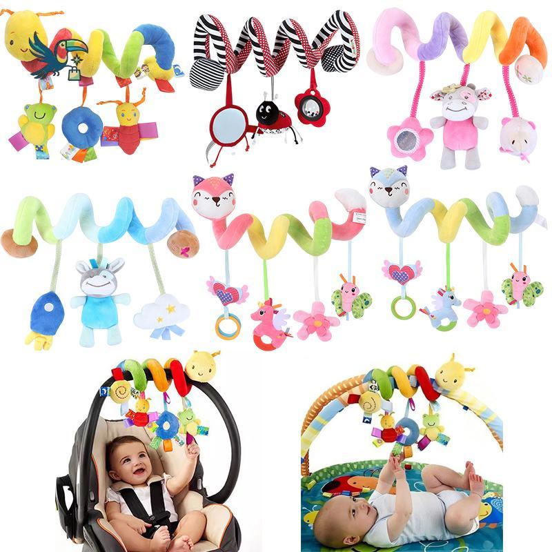 Macio Sensorial Espiral De Pelúcia Brinquedo Do Bebê Carrinho Berço Pendurado Chocalho Mordedor Educação Precoce Recém-N