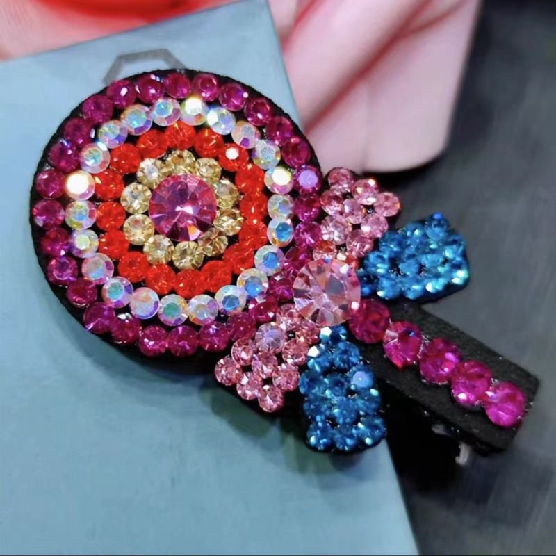 Presilha de cabelo de alta qualidade com strass tcheco e diamantes, presilha lateral estilo "sweet girl", presilha de bi