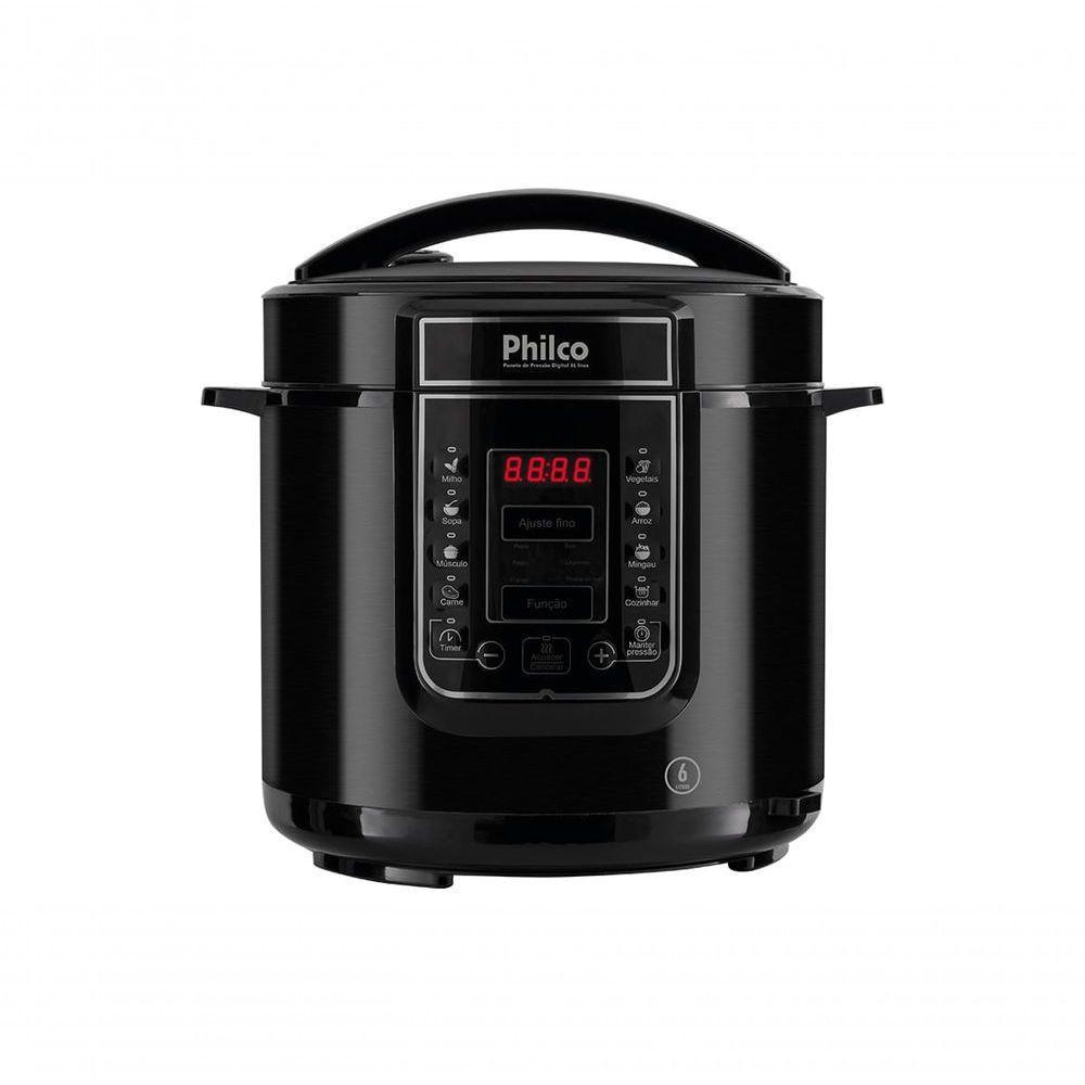 Panela de Pressão Elétrica Digital Philco PPP01P 6L 1000W Preta 220V — oferta na Shopee