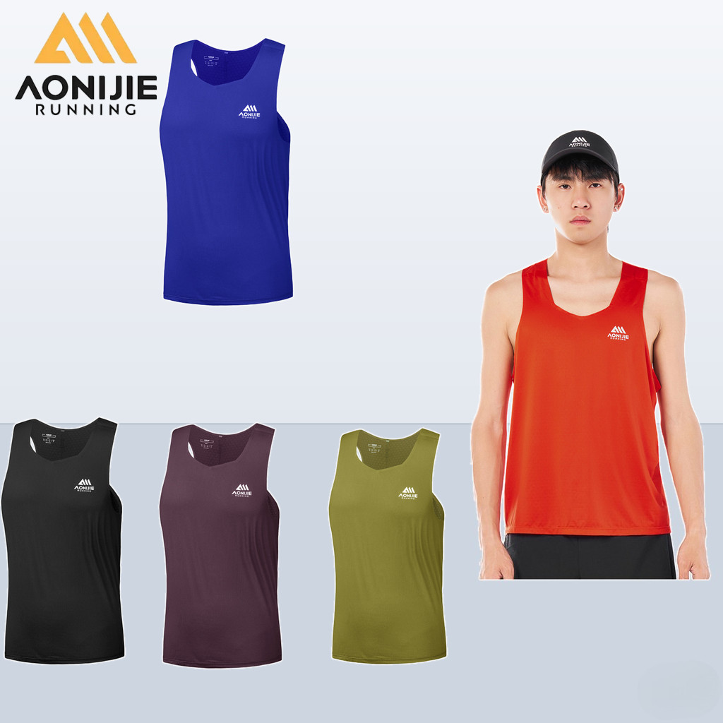 AONIJIE FM5268 Masculino Running Singlet Treinamento De Maratona Respirável De Secagem Rápida