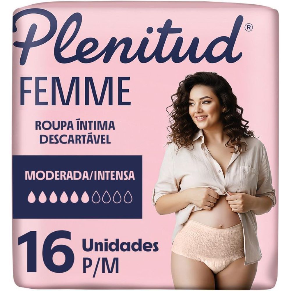 Roupa Íntima Descartável Plenitud Femme Ideal para o Pós-Parto P/M 16 Unidades