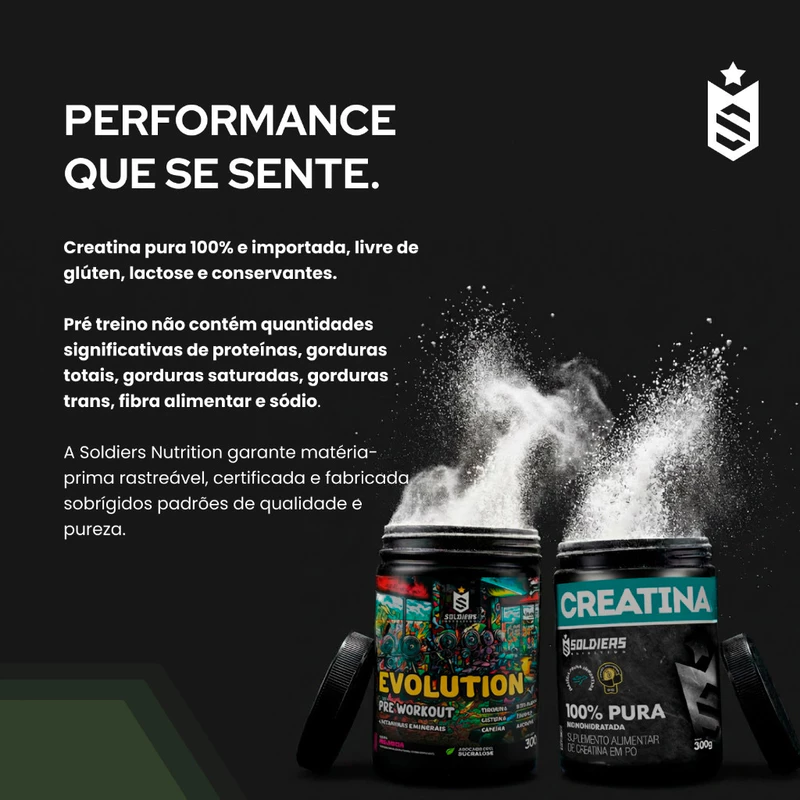 Kit Creatina Monohidratada e Pré Treino Evolution 300g — foto 6