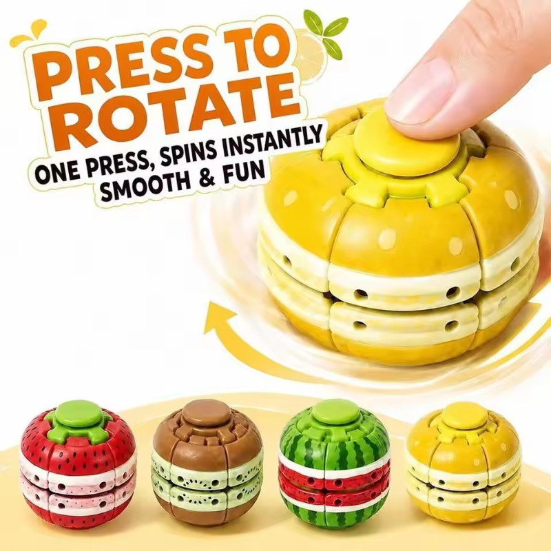 3D Impresso Em Forma De Fruta Imprensa Girador Girar Ponta Do Dedo Bola Alívio Estresse Brinquedo Fidget