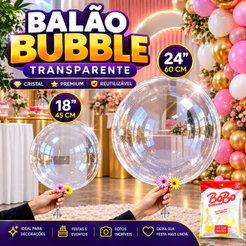 Balão Bubble Transparente 18 e 24 Polegadas Cristal Para Festas Decoração