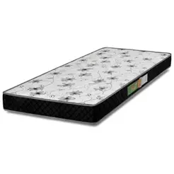 Colchão Espuma Solteiro 0,88x1,88 D20 Polar Branco / Preto