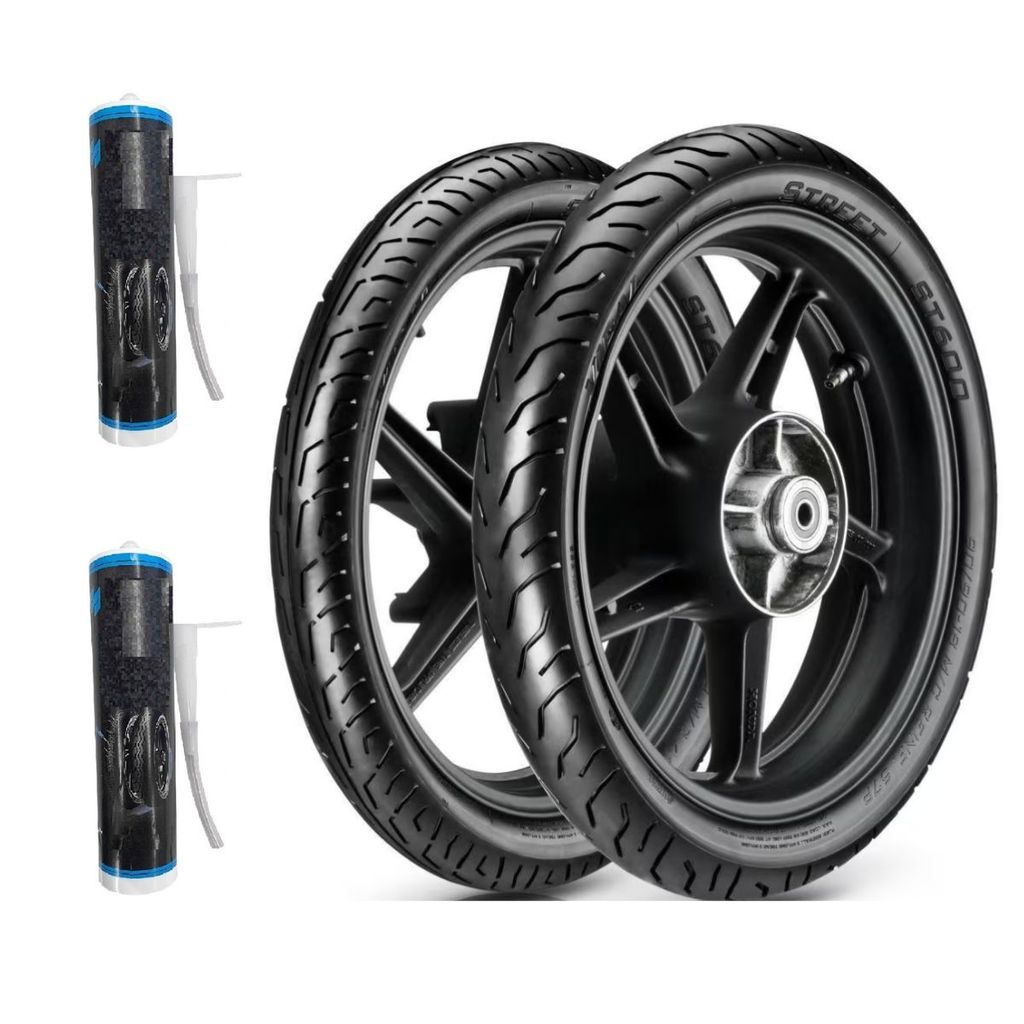 PAR PNEU 80/100-17 46P + 90/90-17 49P VIPAL ST600 ORIGINAL USO SEM CAMARA MOTTU SPORT 110 + 2 SELANTES SPEC 300ML