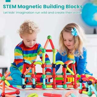 Brinquedo para infantil Blocos de Montar Magnéticos 25/36/42/64/88peças Coordenação Motora
