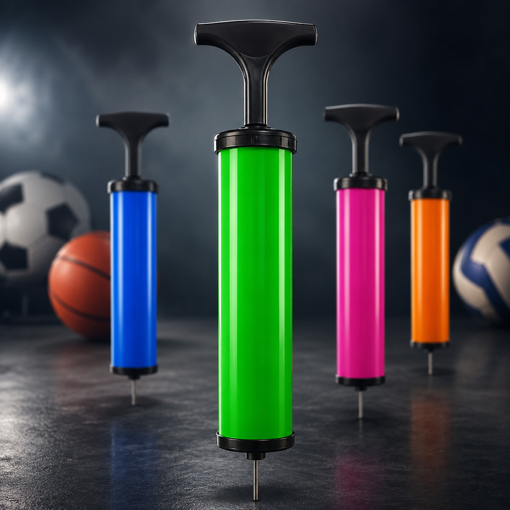 Bomba De Ar Manual Portátil Ballpump 60psi Com Bicos E Mangueira Para Bola Boia Piscina E Infláveis