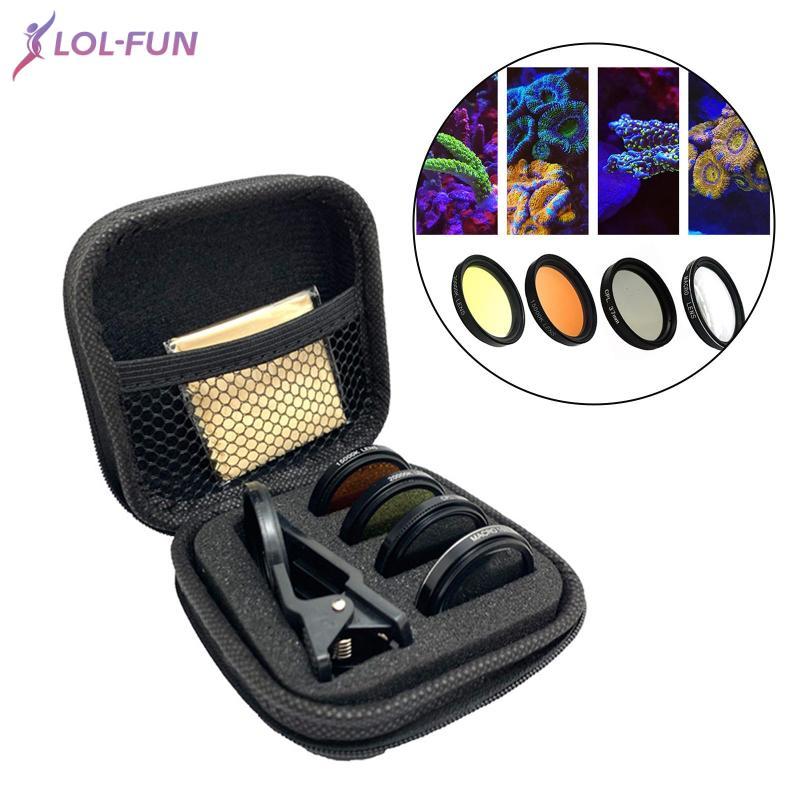 [Brcolaxi1] Kit De Lente De Câmera De Olho De Peixe De Plástico ABS Profissional Filtro Coral Ajustável Para Fotografia 