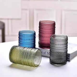 Vidro colorido criativo em relevo cristal uísque vidro de vinho tinto transparente engrossado bolinhas vidro de água pre