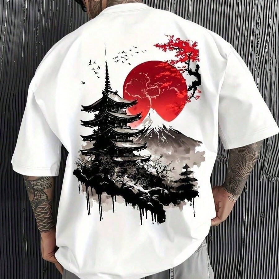 Camiseta Masculina Japão Imperial - Camisa Estampada Streetwear Unissex 100% Algodão Plus Size