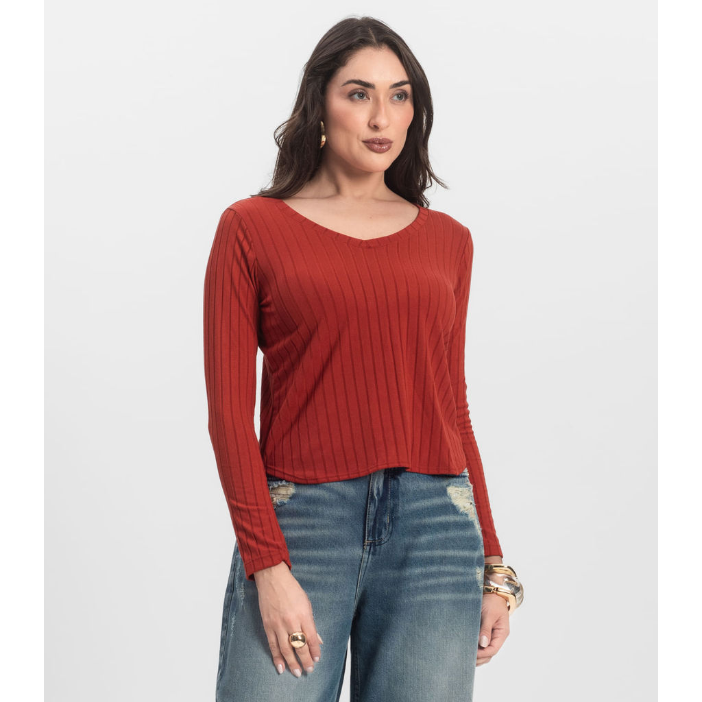 Blusa Manga Longa Infinita Cor Laranja