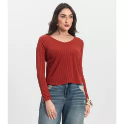 Blusa Manga Longa Infinita Cor Laranja