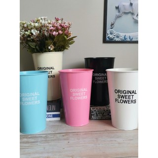 Flor Artificial Pastoral Retro angustiado ferro flor barril flor seca lata vaso de flores planta suculenta vaso de flore