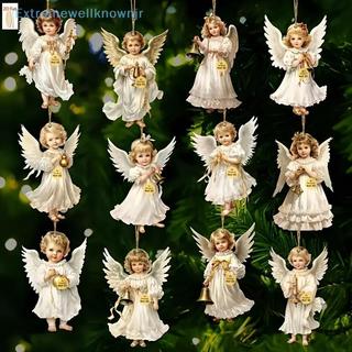 EJBR 12 Peças Pingentes Pendurados De Madeira De Anjo De Natal Vintage Para Decoração De Casa Ao Ar Livre Quente
