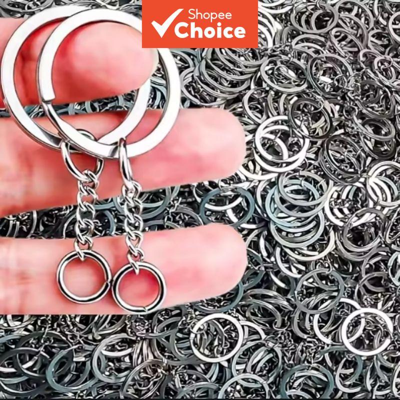 500 Peças Chaveiro De Prata 25mm Anéis Divididos De Metal Para Porta-Chaves DIY Conjunto Em Massa De Joias Fio Redondo C