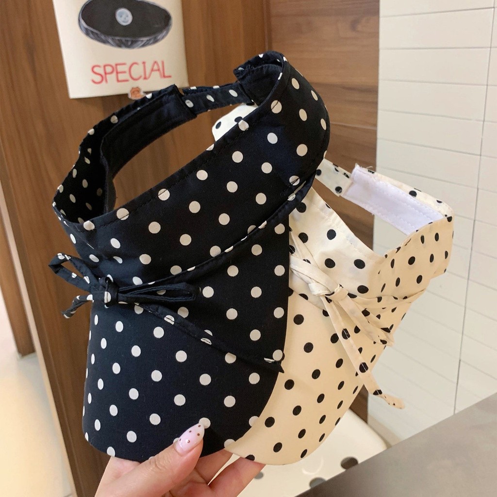 Versão coreana Polka Dot vazio cartola primavera estilo feminino 2026 novo estilo ao ar livre All-Match protetor solar c