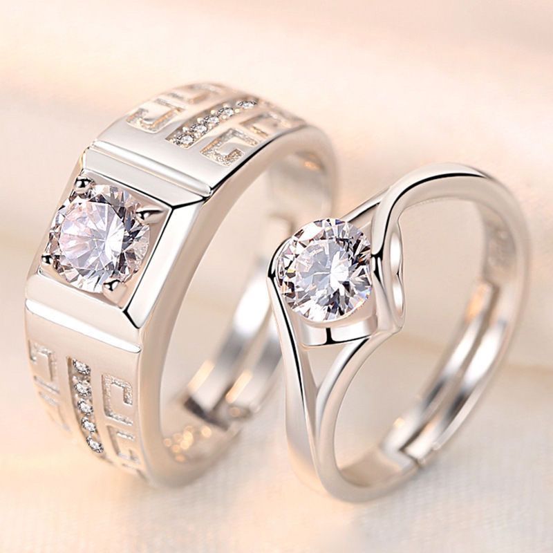 Anel de casal dominador em estoque pronto estilo masculino anel de diamante anel masculino anel ao vivo anel de casal To