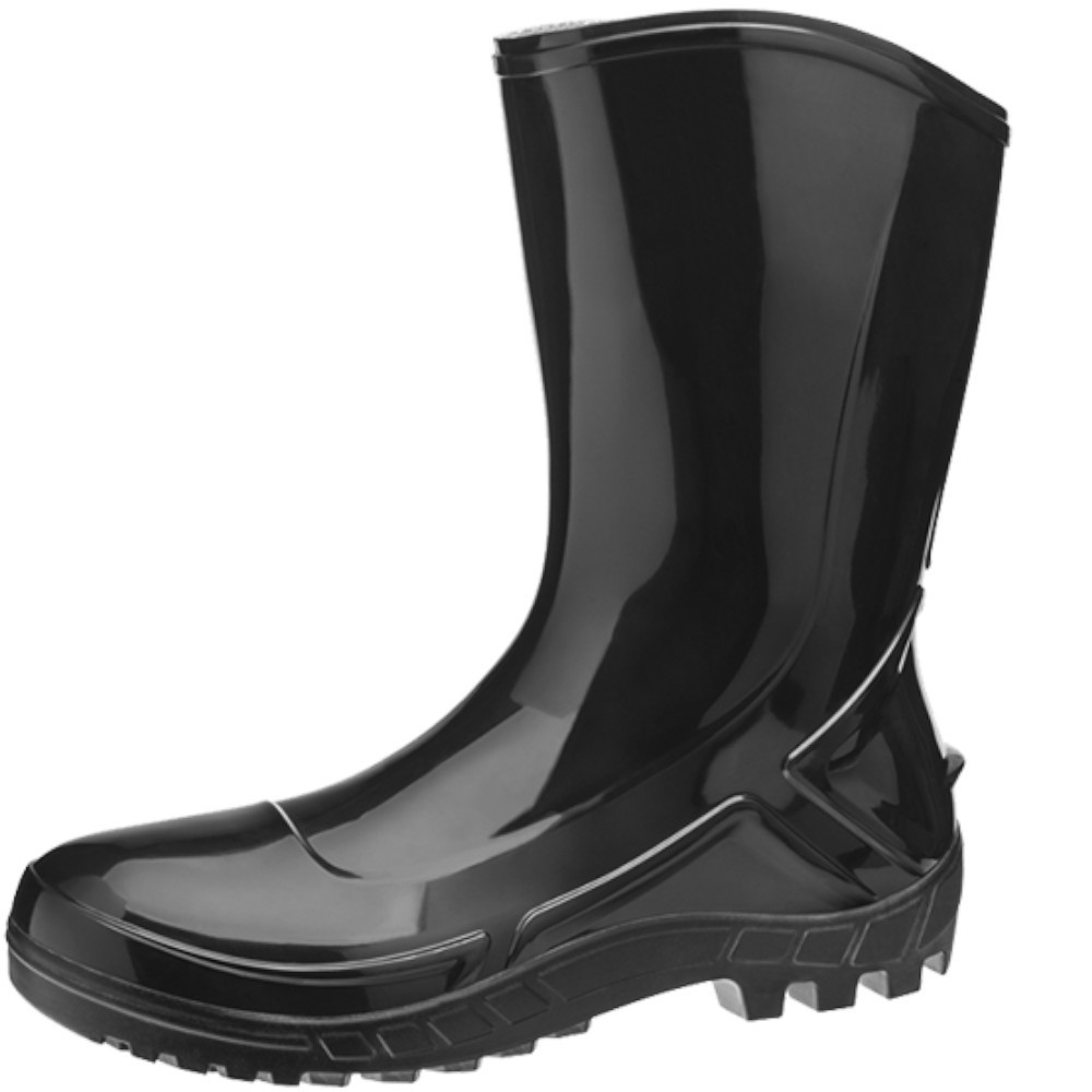 Bota de PVC impermeável cano médio sem forro preto - Vulcaflex - Marluvas