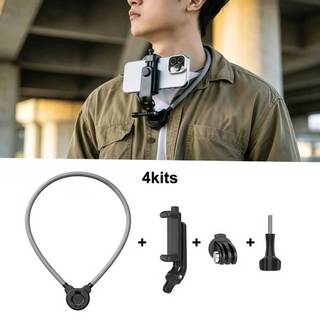 Suporte Magnético para Pescoço - Monte para Câmeras GoPro, Insta360, DJI, e Fixador Vertical para iPhone/Android