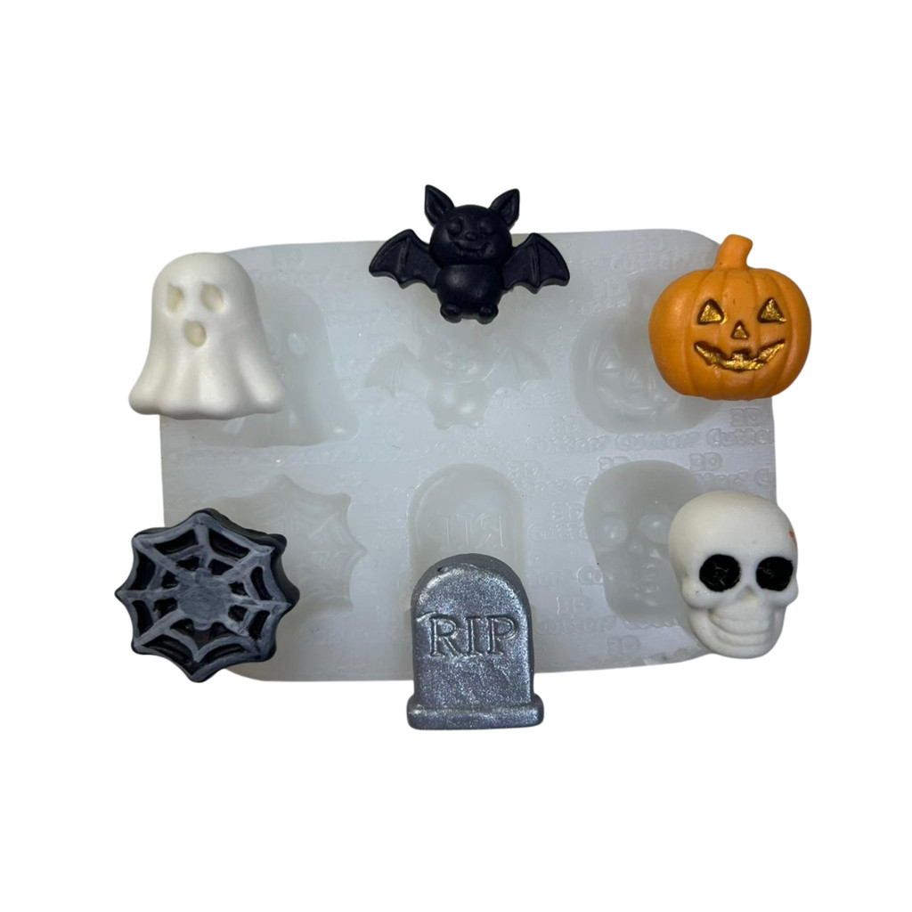 Molde de Silicone para apliques de Artesanato - Dia das Bruxas