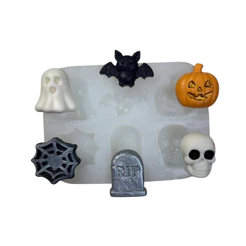 Molde de Silicone para apliques de Artesanato - Dia das Bruxas