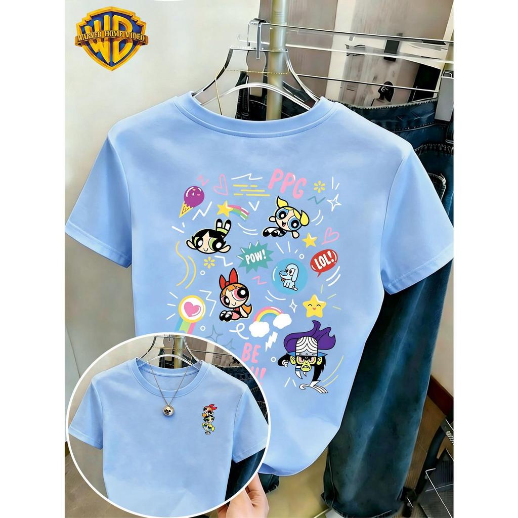 Camiseta T-shirt Feminina 100% Algodão Premium Desenho Super Poderosas Tendência Confortável