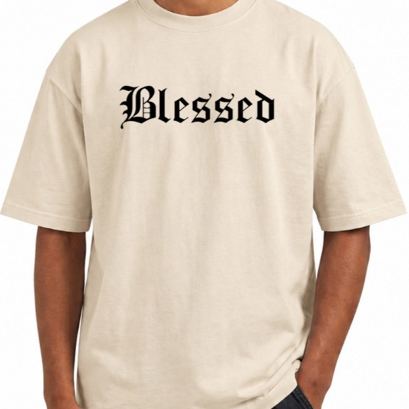 Camiseta Masculina Oversized estampada camisa streetwear blessed 100% algodão malha premium