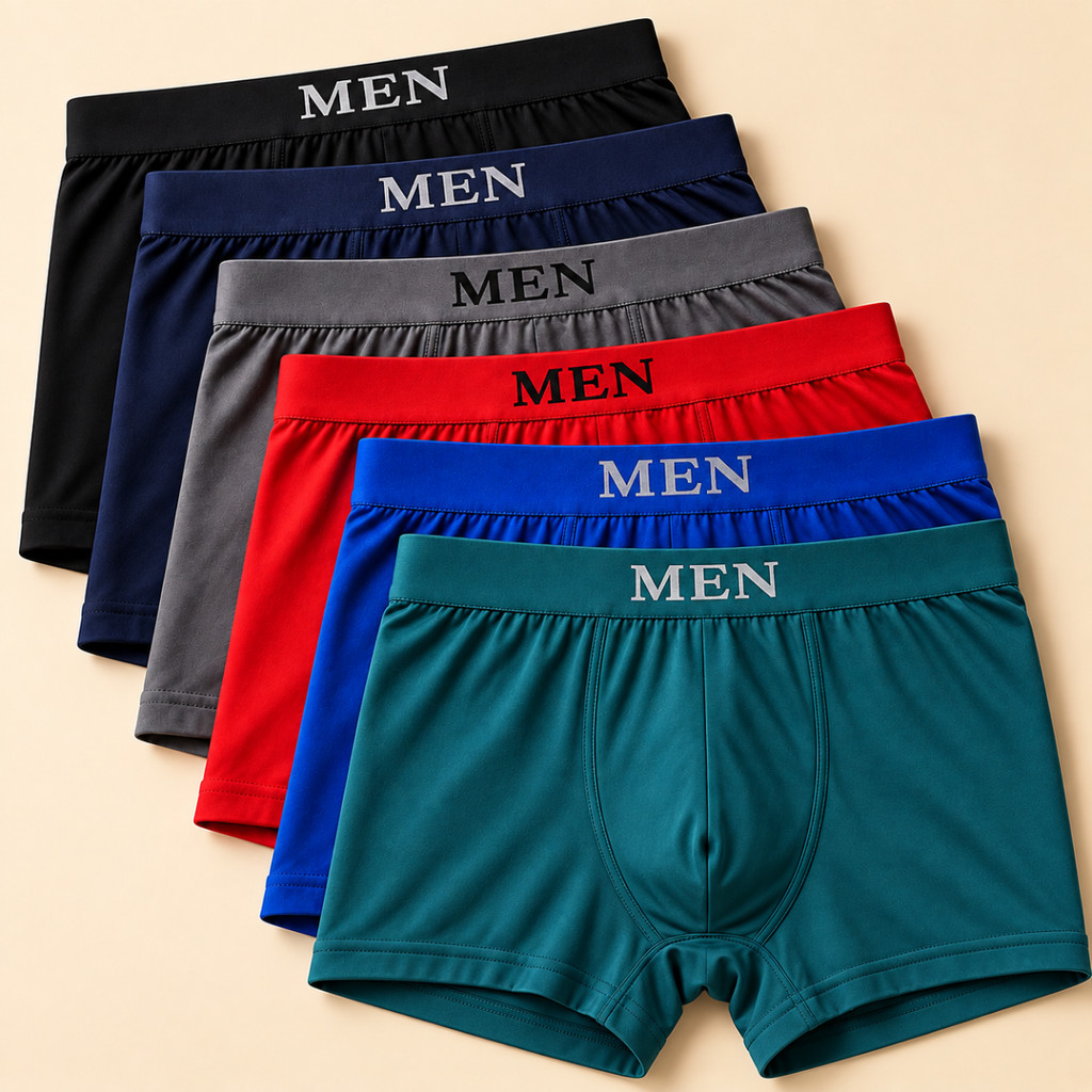 Kit 6 Cuecas Boxer Masculina Microfibra Sem Costura Conforto Total Ajuste Perfeito Cores Sortidas