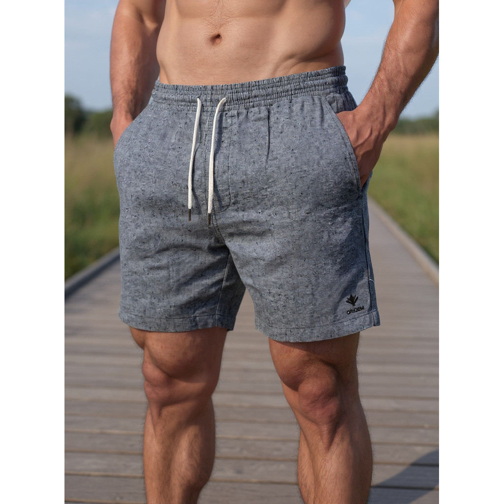 Kit 2 Bermudas Masculinas Linho Elastano Praiana Confortável Verão — bella_home_lar