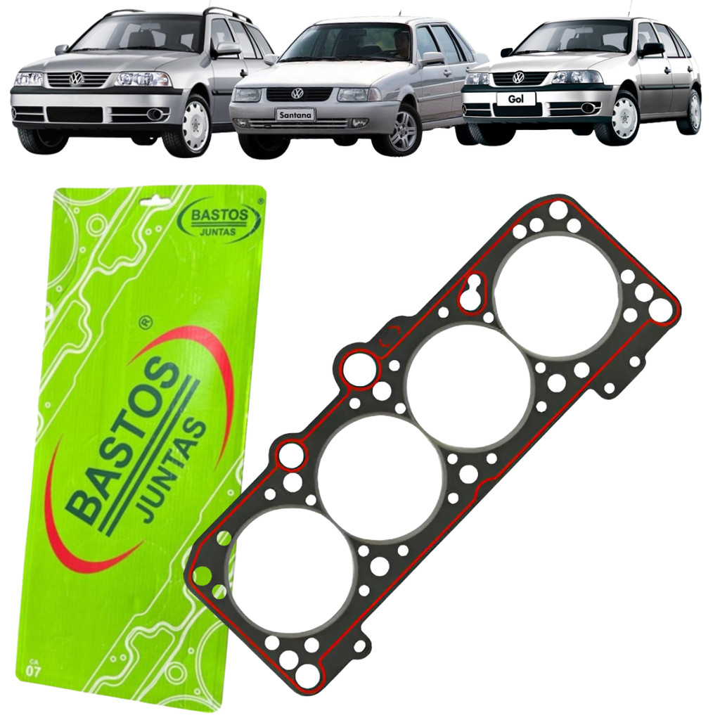 Imagem Junta Cabeçote Motor Vw Gol Santana Escort 2.0 8v  Fibra