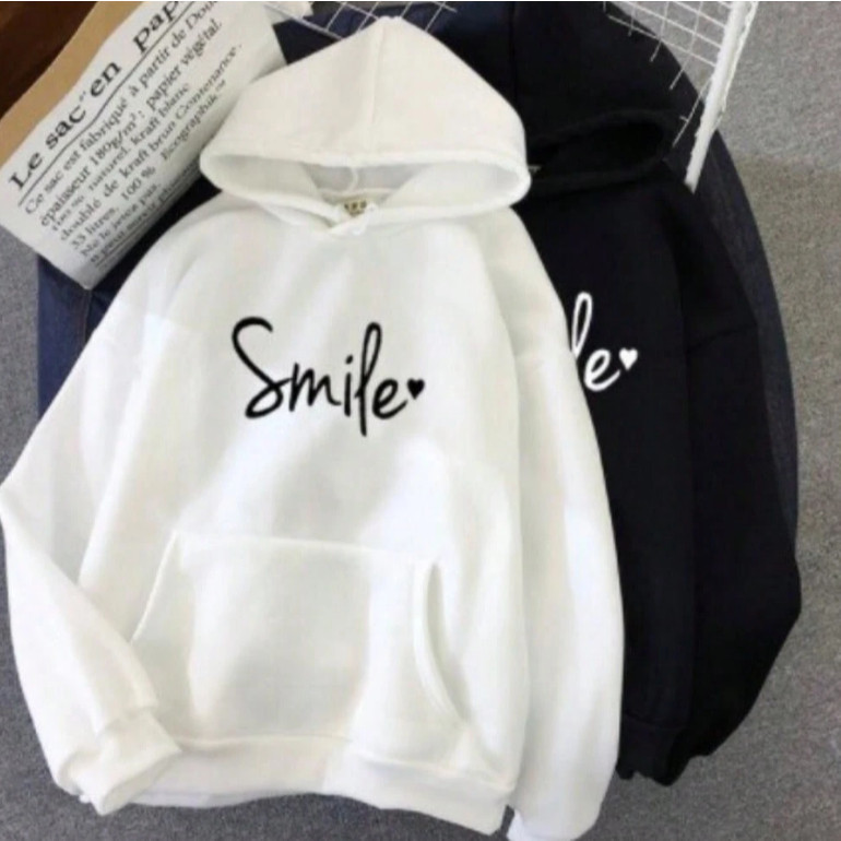 Blusa de Frio Canguru Smile Moletom Capote Flanelado Confortável Macio Aconchegante