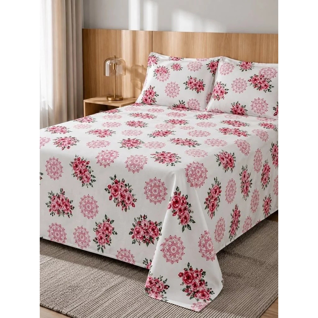 Lençol Casal Queen 03 Peças 900 Fios Toque de Algodão Aveludado 2,30 x 2,50MT COLCHA COBRE LEITO LUXO