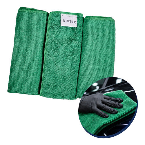 Pano Microfibra 40x35 220g Vintex Kit 3 Unidades Limpeza Automotiva