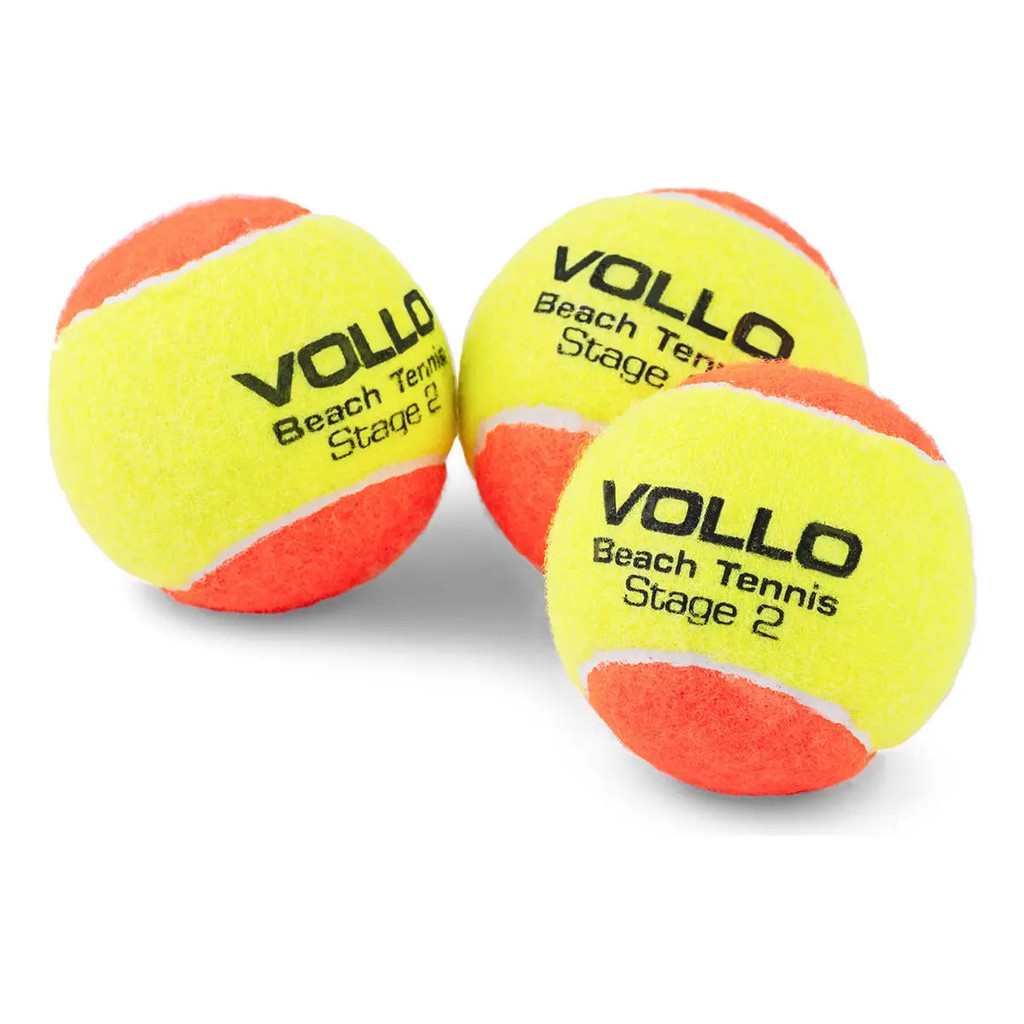 Kit 3 Bolas De Beach Tennis Vollo Tenis De Praia Resistente Laranja