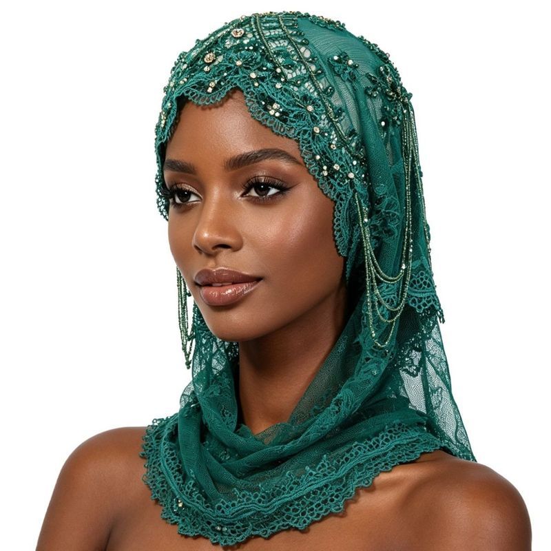 [Boutique de alta qualidade] Bordado da indústria pesada feito à mão com contas Fashion borla boné xale lenço decorativo