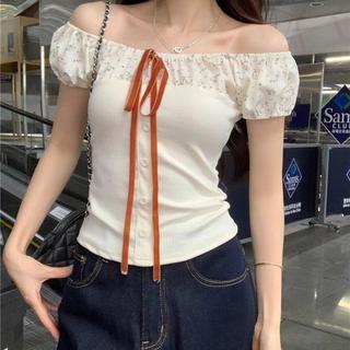 [Venda por tempo limitado] Novo estilo de um ombro Slim fit Hot Girl fora do ombro estilo coreano camiseta de manga curt