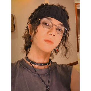Hua Chenyu Mesmo Estilo Tiara Japonesa Coreana Casual Alta Elástica Ampliada Lã Malha Laço de Cabelo Tiara Moda Esportes
