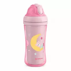 Copo Infantil Com Canudo de Silicone Antivazamento 220ml e Tampa Moony Me Kikkaboo