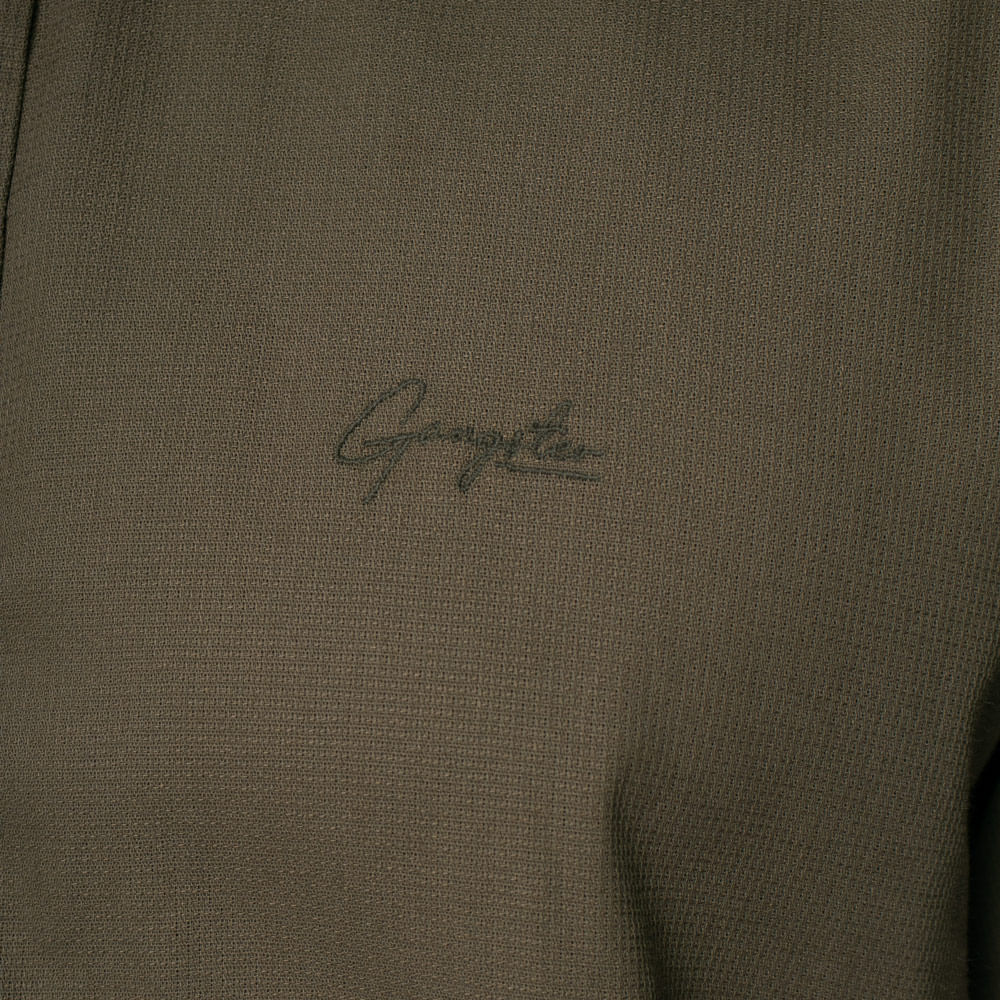 Camisa Masculina Gangster Manga Curta em Algodão Musgo — imagem 2 de 2