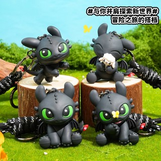 Como treinar seu dragão desdentado chaveiro bonito pequeno dragão preto boneca pingente casal mochila dos desenhos anima