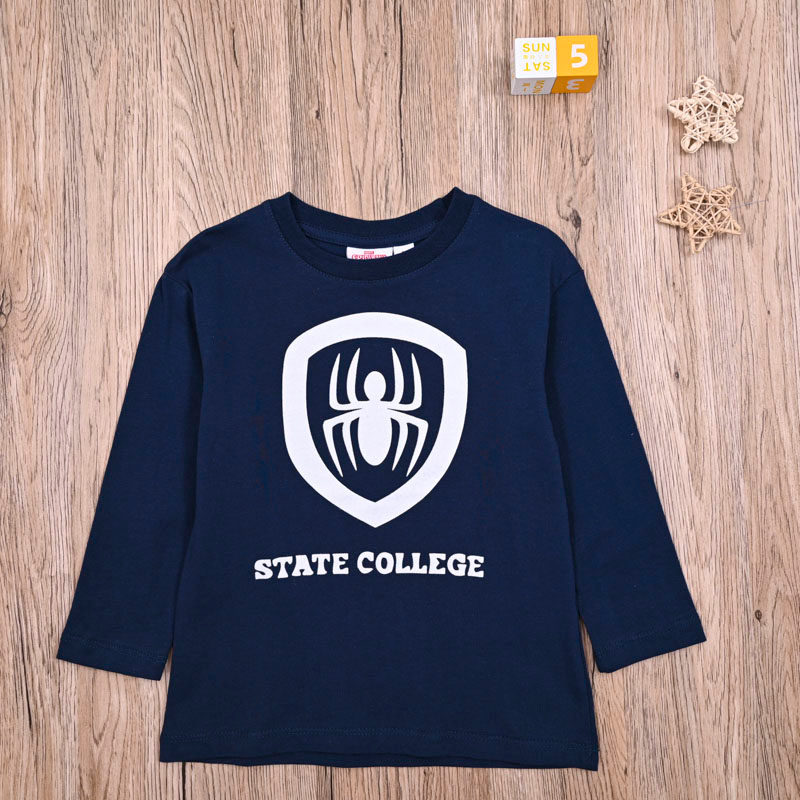 Comércio exterior europeu americano primavera outono meninos puro algodão manga comprida camiseta menino bebê bonito dos