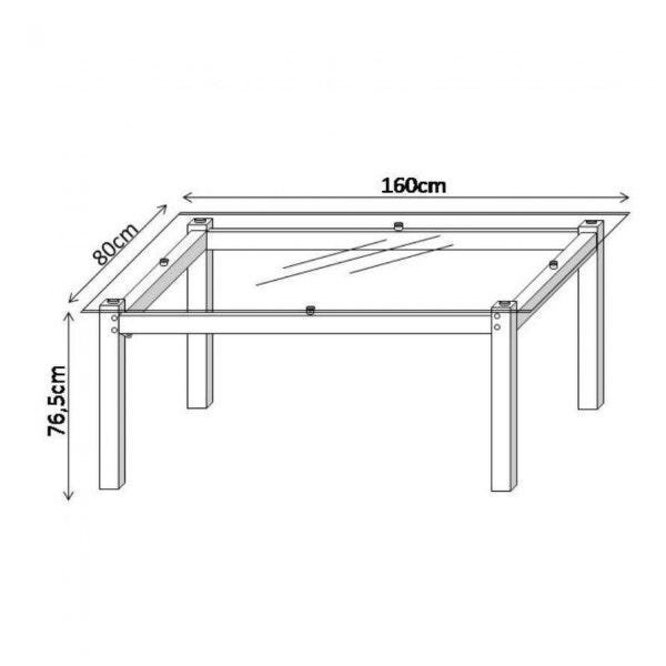 Conjunto Sala de Jantar Mesa Tampo de Vidro 80CMX160CM 6 Cadeiras Ivete Espresso Móveis Preto 160 · foto 2