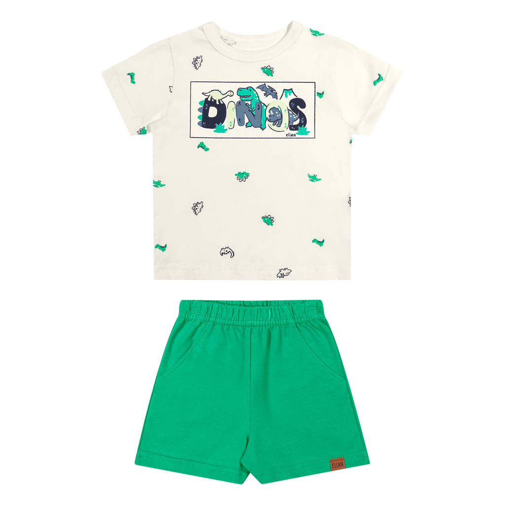 Conjunto Bebê Menino Dinos Elian Bege — imagem 2 de 2