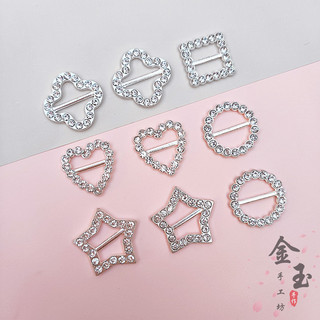 Acessórios de cabelo feitos à mão DIY Fivela de liga redonda estrela de cinco pontas Personagem japonês Amor Coração Tre
