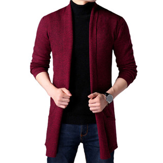 Suéter Cardigã Masculino Confortável Casual Cor Sólida